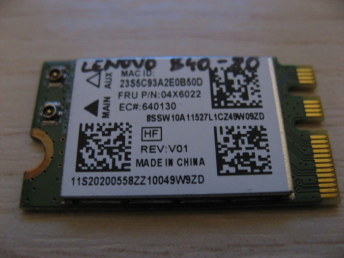 Placa wireless Lenovo B40-80, 04X6022, QCNFA335