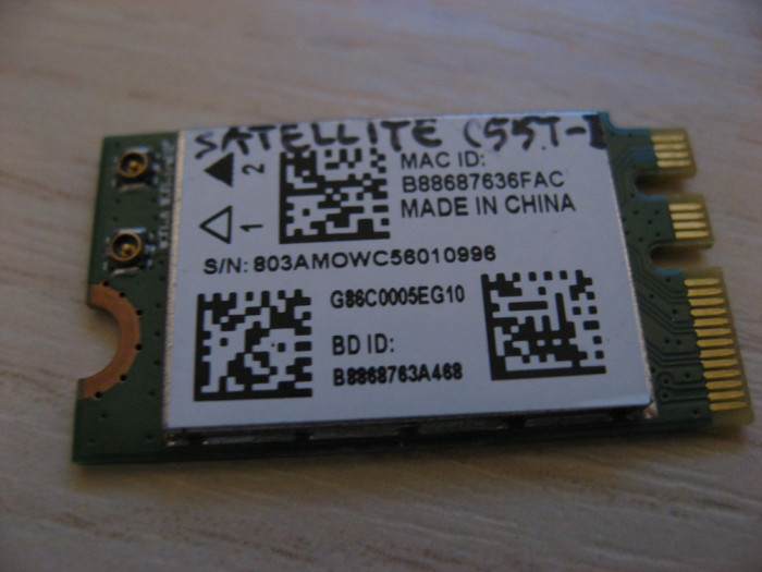 Placa wireless Toshiba Satellite C55T-B, G86C0005EG10, QCNFA335