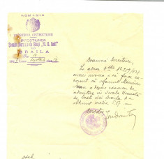 Z179 DOCUMENT VECHI-SCOALA NORMALA DE BAIETI,,ST.O.IOSIF&amp;quot; BRAILA-ORFAN DE RAZBOI foto