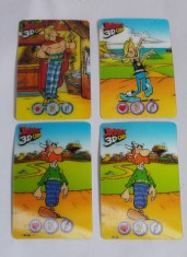 4 Asterix 3D cards cartonase desene animate, colectie