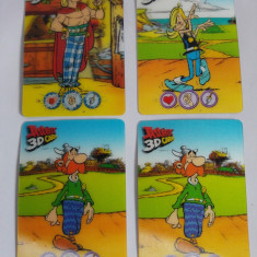 4 Asterix 3D cards cartonase desene animate, colectie