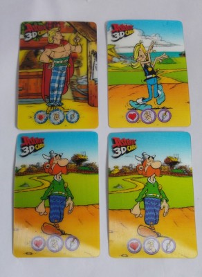 4 Asterix 3D cards cartonase desene animate, colectie foto