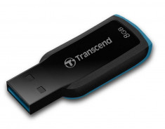 Memorie USB Transcend Capless Jetflash 360 8GB USB 2.0 negru / albastru foto