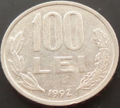Moneda 100 LEI - ROMANIA, anul 1992 *cod 1772 foto