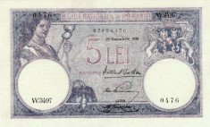 * Bancnota 5 lei 1928 - P foto