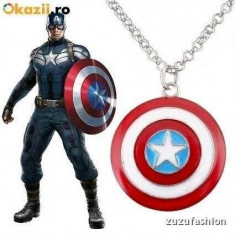 Pandantiv / Colier / Medalion /Lantisor Captain America Capitanul America + lant foto