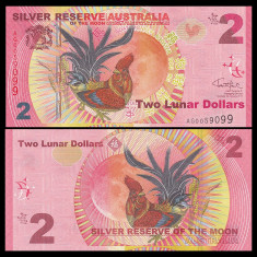 !! RARR : AUSTRALIA - FANTASY NOTE - 2 DOLARI LUNARI 2017 , ANUL COCOSULUI - UNC foto