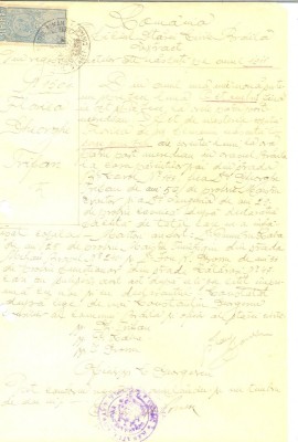 Z190 DOCUMENT VECHI- EXTRACT DIN REGISTRUL ACTELOR DE NASTERE ANUL 1911-BRAILA foto