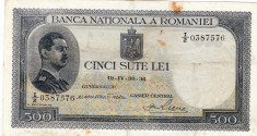 * Bancnota 500 lei 1936 -P foto