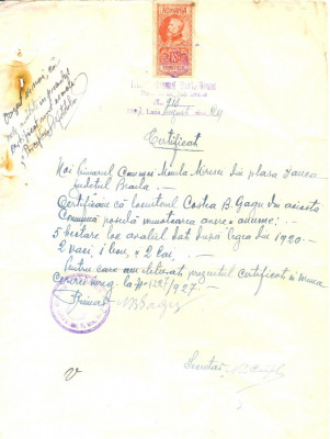 Z201 DOCUMENT VECHI -PRIMARIA COMUNEI MOVILA-MIRESEI, PLASA IANCA, JUD. BRAILA foto