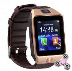 Smartwatch iUni DZ09 Plus, BT, Camera 1.3MP, 1.54 Inch, Auriu + Spinner Cadou foto