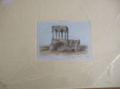 Campulung Muscel 1840 monumentul manastirii Michel Bouquet Lemaitre 1854 foto