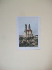 Galati biserica 1856 S. Cherubini dupa A. Lalenche gravura color foto
