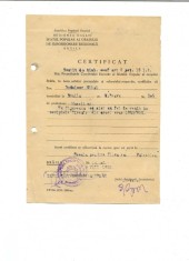 Z217 DOCUMENT VECHI -DUDAICEV MIHAI ? -BRAILA- CERTIFICAT PENTRU FICA VALENTINA