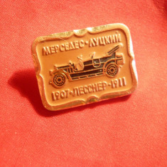 Insigna Automobil Mercedes 1907-1911 , metal si email , L= 3 cm