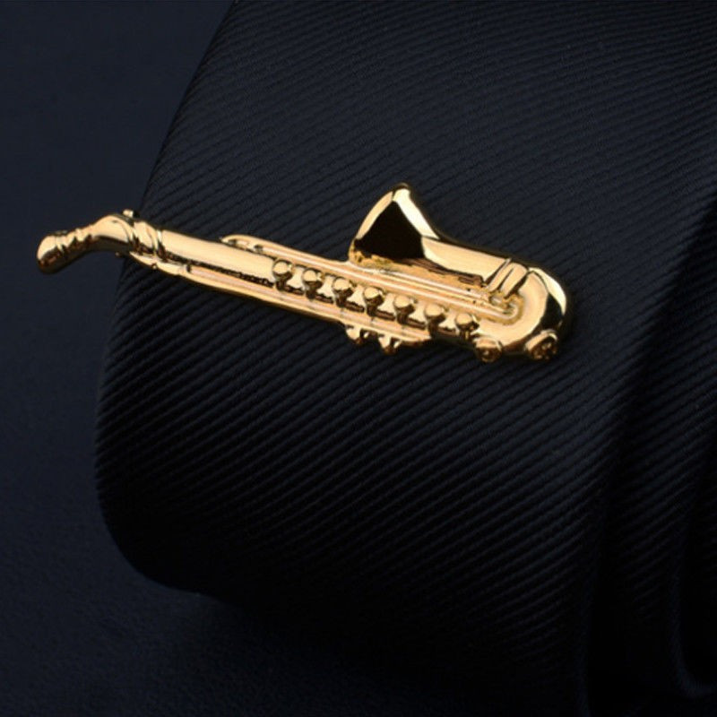 Set butoni cu ac cravata noi forma saxofon SAX MUSIC + ambalaj cadou, Inox  | Okazii.ro