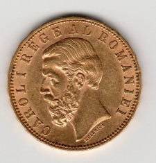 * Moneda 20 lei 1890 aur - P foto