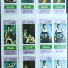 YEMEN A.R. - ARTA,PICTURA SI OLIMPIADA,1968, 4 X 6V IN BL.DE 4, NEOB. - YAR 043