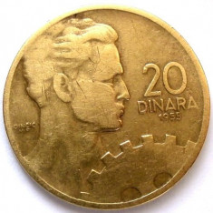 IUGOSLAVIA , 20 DINARI 1955 , DESIGN UNIC foto