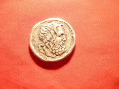 Tetradrahma argint- Copie metal comun - Rege Demetrios II 239-229 i.e.n,d=3,2 cm foto