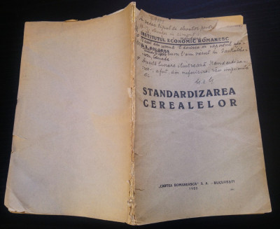 Standardizarea cerealelor - G.N. Gologan/ 1925 foto