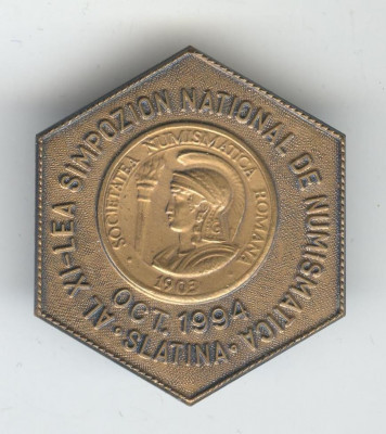 Simpozion National de Numismatica - Slatina 1994, Insigna RARA foto