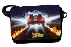 Geanta Back To The Future Delorean Car Trails With Flap Messenger Bag foto