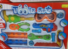 Set de scule - unelte si accesorii pentru copii cu casca si bormasina - Manny Tools Set foto