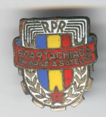 SPARTACHIADA de IARNA a SATELOR RPR 1950 - Insigana sport superba Romania foto