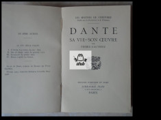 Pierre Gauthiez Dante - sa vie, son oeuvre Plon Paris 1928 foto