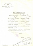 Z231 DOCUMENT VECHI - LICEUL DE FETE BRAILA -SAVULESCU B. MARIA -FISA PERSONALA