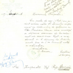 Z236 DOCUMENT VECHI -LICEUL DE FETE ,,TACHE SI ELENA ANASTASIU" TECUCI -ANUL1929