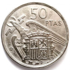 MOKAZIE , SPANIA , 50 Pesetas 1957 - Francisco Franco , DIAMETRU 30mm foto