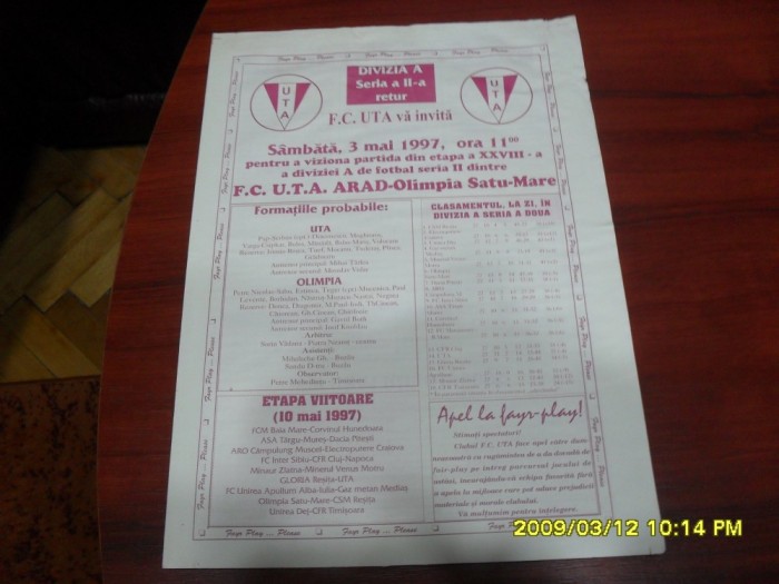 program UTA - Olimpia SM