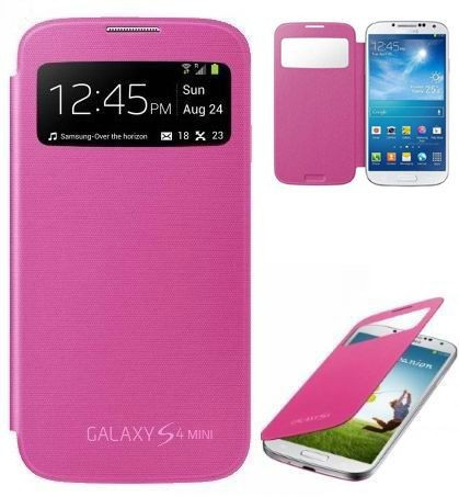 Husa Inscriptionata S View roz Samsung Galaxy S4 mini i9190, Vinyl |  Okazii.ro