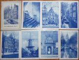 12 carti postale necirculate impecabile , interbelice in mapa ; Pitorescul Delft, Necirculata, Printata