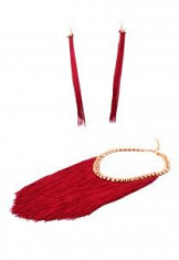 Colier si Cercei Statement Borealy Tassel Electric Red foto