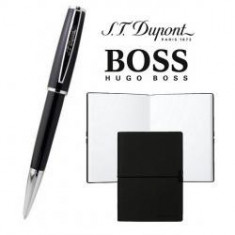 Set Pix S.T. Dupont St Michel Bille Laq Noire si Note Pad Black Hugo Boss foto