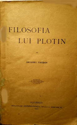 FILOSOFIA LUI PLOTIN, Bucuresti, 1923 foto