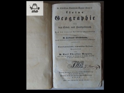 Christian Gottfried Daniel Stein Kleine geographie Leipzig 1839 foto