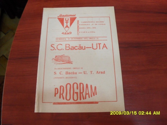program UTA - SC Bacau