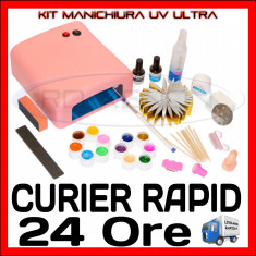 KIT UNGHII FALSE GEL UV MANICHIURA, 12 GELURI COLORATE - VARIANTA ULTRA foto