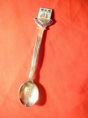 Lingurita ornamentata- Suvenir Saundersfoot Scotia- Corabie ,L= 11,6 cm ,metal foto