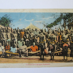 Carte postala dansuri tribale Africa Occidentala(de vest) aprox. 1915