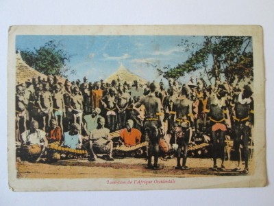 Carte postala dansuri tribale Africa Occidentala(de vest) aprox. 1915 foto