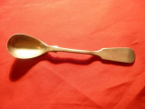 Lingurita veche tip spatula , metal argintat , L= 12,5 cm