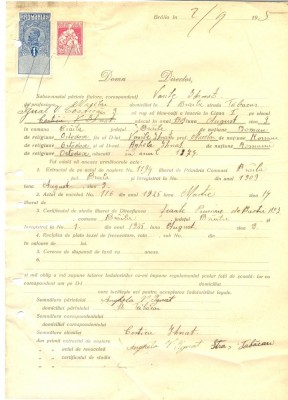 Z280 DOCUMENT VECHI -SCOALA COMERCIALA , BRAILA - VASILE IGNAT -AN 1925 foto
