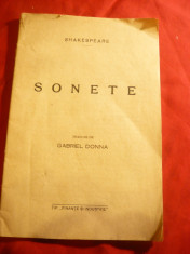 Shakespeare - Sonete , interbelica ,trad.G.Donna Ed.Finante Banci foto