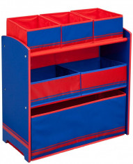 Organizator jucarii cu cadru din lemn Love Blue Red foto