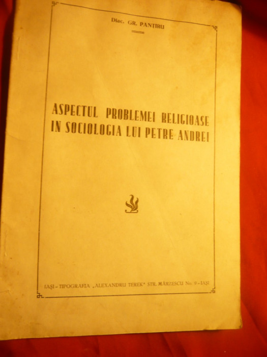 Gr.Pantiru -Aspectul problemei religioase in Sociologia lui Petre Andrei -1941